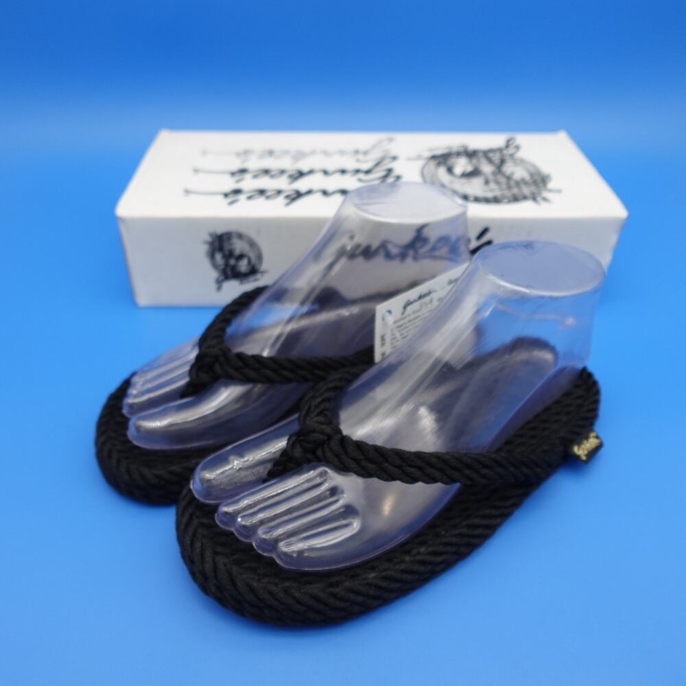 Gurkee's Tobago Thong Women's 5.5-6 Black Rope Sandals New in Box Mexico
